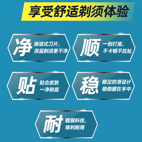 吉列锋速3突破刀片手动剃须刀三层刀头锋速3替换刀头男士刮胡刀 - 图0