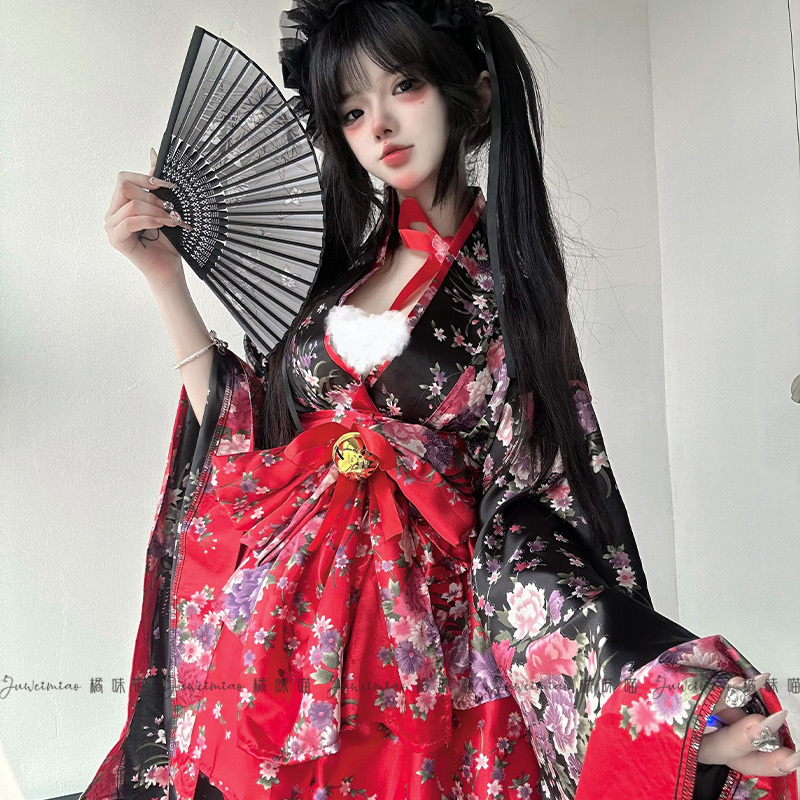 橘味喵：日系粉色Lolita女仆装cosplay女装动漫和服连衣裙套装女-图0