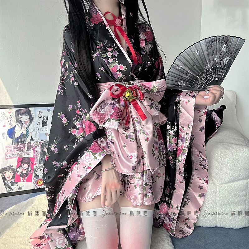 橘味喵：日系粉色Lolita女仆装cosplay女装动漫和服连衣裙套装女-图1