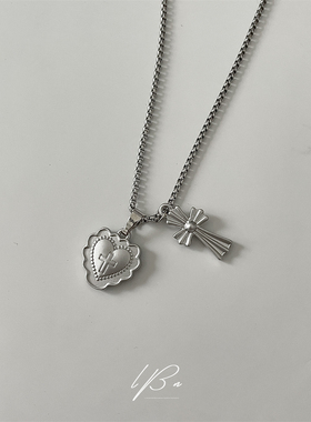 爱与救赎！男生项链爱心毛衣链