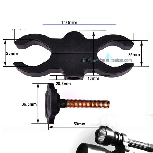 自行车手电筒车灯固定支架车夹 25mm管径赛钢夹手电筒固定夹具-图3