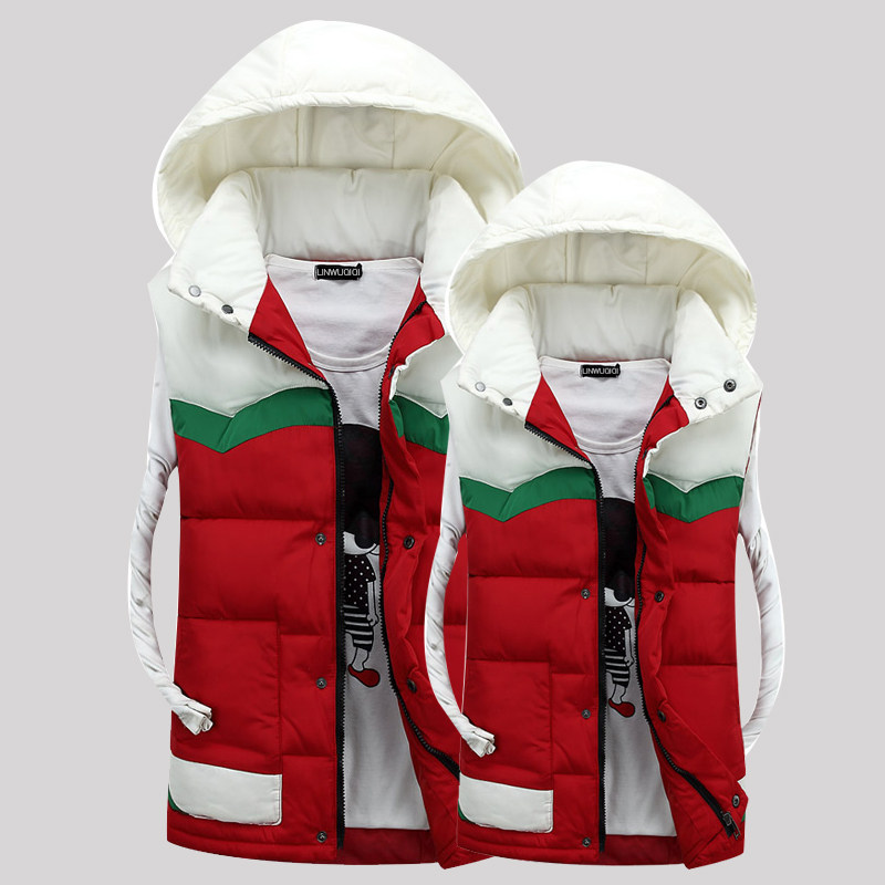 情侣撞色羽绒服马甲背心纸样1:1实物裁剪版 男女同款棉衣纸样版型,淘宝优惠券,粉丝福利购,淘宝优惠卷