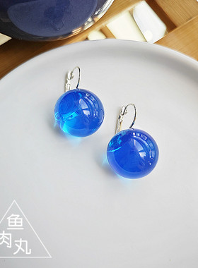 简约甜美果冻透明糖果耳环