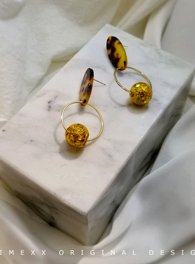 独立设计宇宙重工豹纹纯银耳环