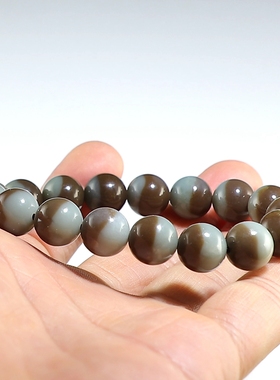 【聚宝盆】和田玉手串 糖青白玉半山半水手链微瑕送证书 楼叔孤品