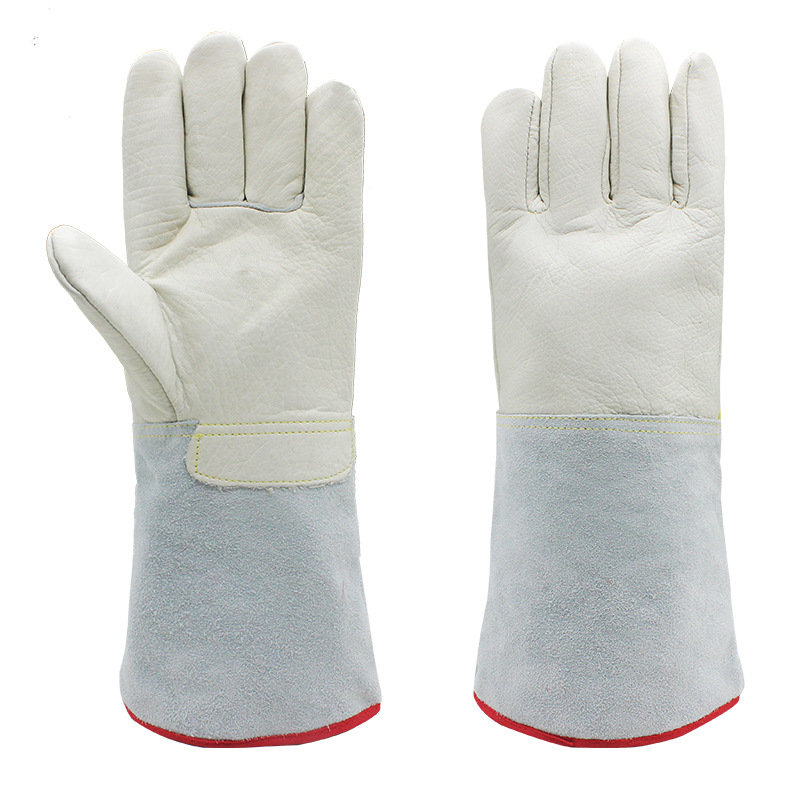 牛皮耐低温防液氮手套冷库加气劳保防冻伤手套实验室LNG防寒手套