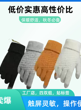 翌恺冬季加厚保暖触屏分指手套