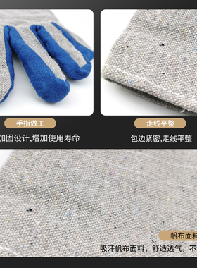 包邮双层帆布手套加厚耐磨 隔热 电焊手套 建筑手套 直销劳保手套