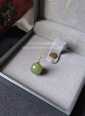 天然和田玉纯银项链吊坠