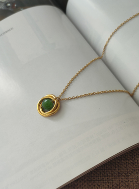 LUCKYCAT吉猫天然碧玉吊坠项链