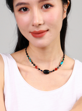 逸水红颜玛瑙男女项链锁骨链