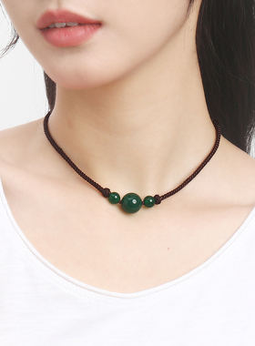 逸水红颜绿玛瑙百搭项链