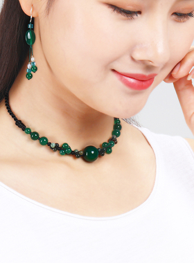 夏天脖子饰品颈部遮挡玛瑙项链