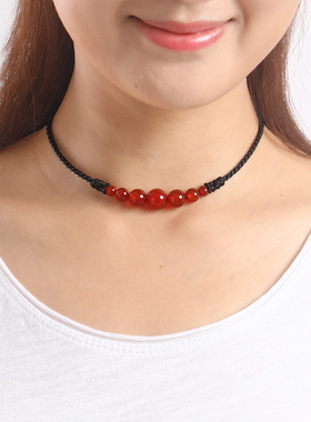 玛瑙百搭短款锁骨链饰品