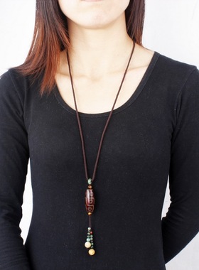 民族风女士长款夏天衣服挂饰项链