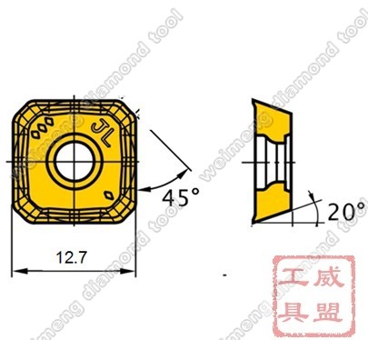 腾鑫TENGXIN金刚石铣刀片SEHT1204AFFN-X83 PCD/CBN立方碳化硼-图3