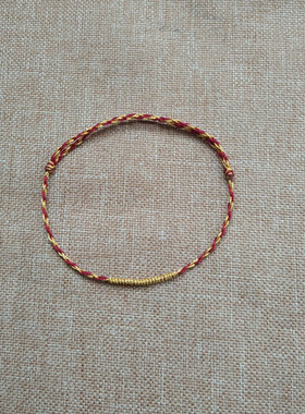 五彩绳极细红绳手链女2024夏新款本命年脚绳男手工编织情侣可调节