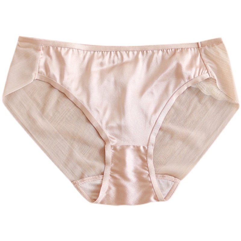 真丝缎面无痕三角裤 中腰薄款桑蚕丝内裤性感包臀透气短裤女,淘宝优惠券,粉丝福利购,淘宝优惠卷