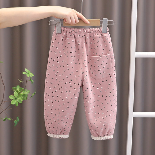 女童加绒裤子秋冬外穿小童一体绒洋气女宝宝卫裤保暖裤婴儿长裤潮 - 图2