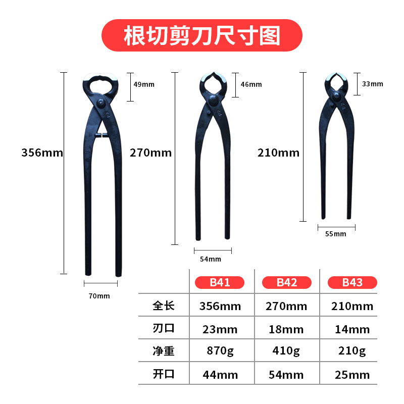 根切剪断根剪根切钳可盆景破枝朱记专业盆景制作养护工具盆栽工具 - 图2