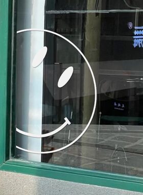 柒页克莱因蓝色笑脸ins墙贴纸