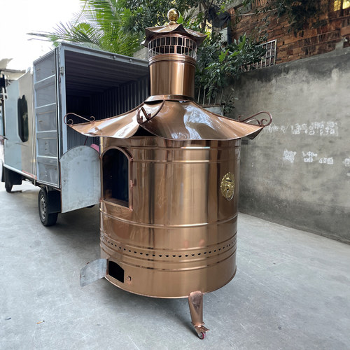 不锈钢家用烧纸桶小区大型烧金桶焚烧炉特大元宝桶寺庙户外焚化炉 - 图1