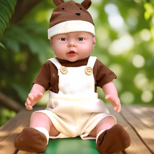 41 cm de muñeca negra pequeña piel blanca muñeca simulada juguete pegamento suave grabado muñeca africana muñeca