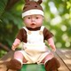 41 cm de muñeca negra pequeña piel blanca muñeca simulada juguete pegamento suave grabado muñeca africana muñeca