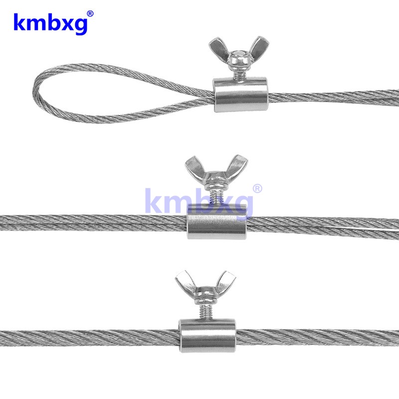 304不锈钢蝴蝶扣手拧卡扣钢丝绳锁头单股蝴蝶螺丝圆形孔锁扣夹头-图2