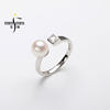Golden Charm 7-8mm perfect round akoya seawater pearl ring S925 silver bracelet gift for girlfriend