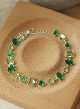不规则几何绿色手链女款2025新款