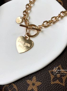 卫衣绝配韩国博主同款金色OT扣爱心细锁链短款项链女锁骨链