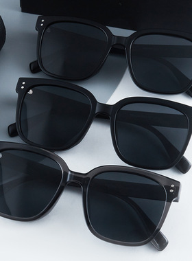 新款TR超轻框墨镜女高清偏光镜片大框黑色眼镜男高级感太阳镜