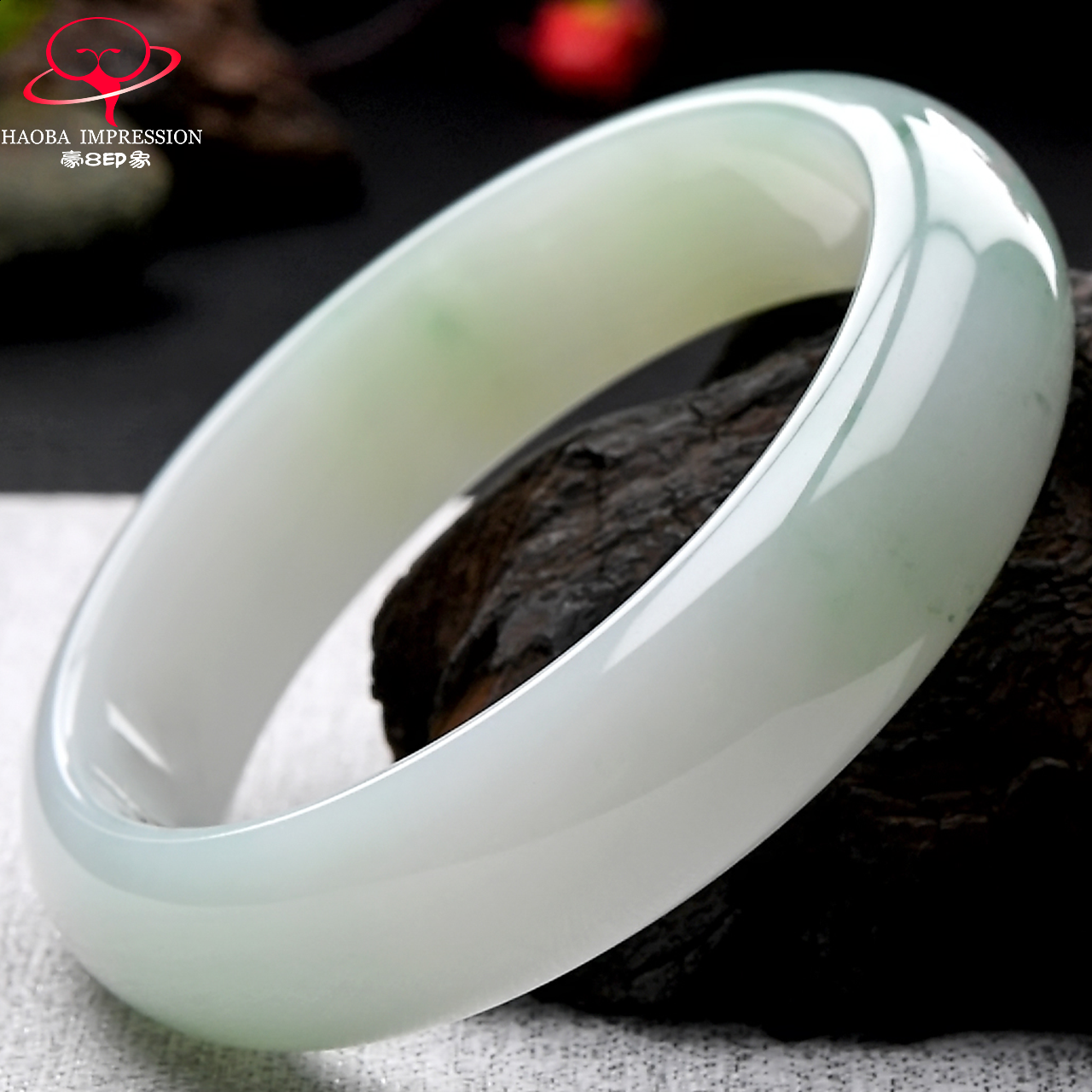 豪8印象s58-319天然翡翠冰种玉镯 豪8印象手饰