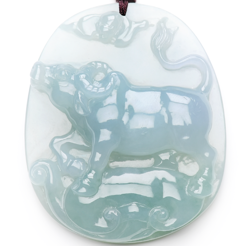 豪8印象l842天然翡翠生肖牛男吊坠 豪8印象颈饰