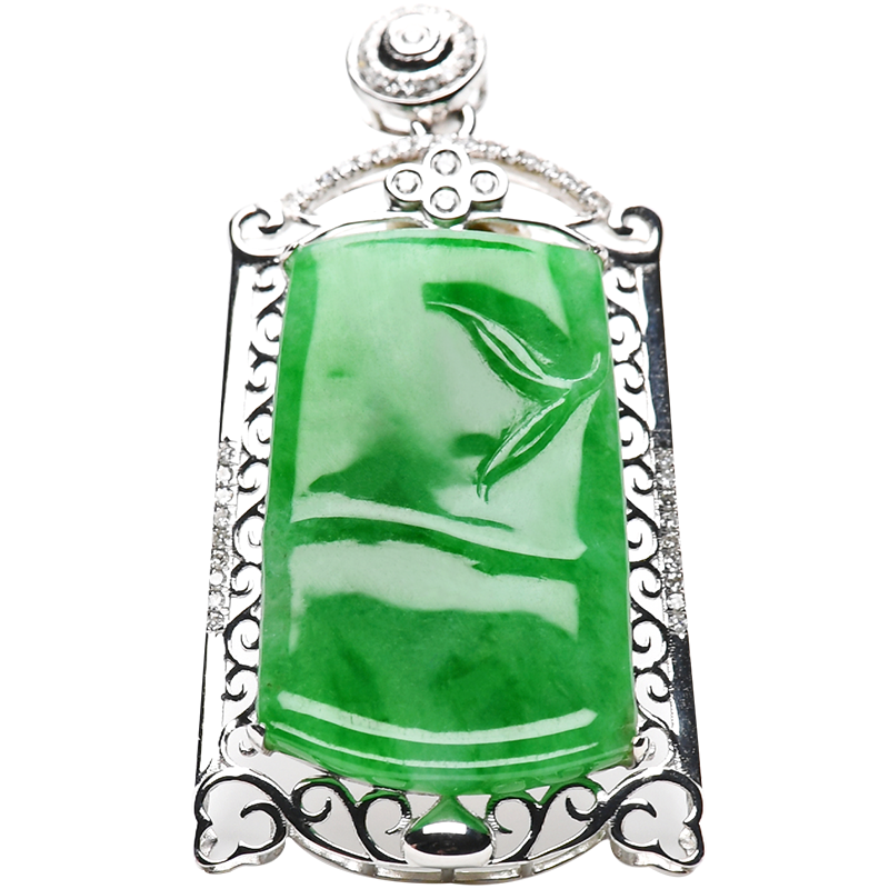 豪8印象l860天然翡翠竹节冰种吊坠 豪8印象颈饰