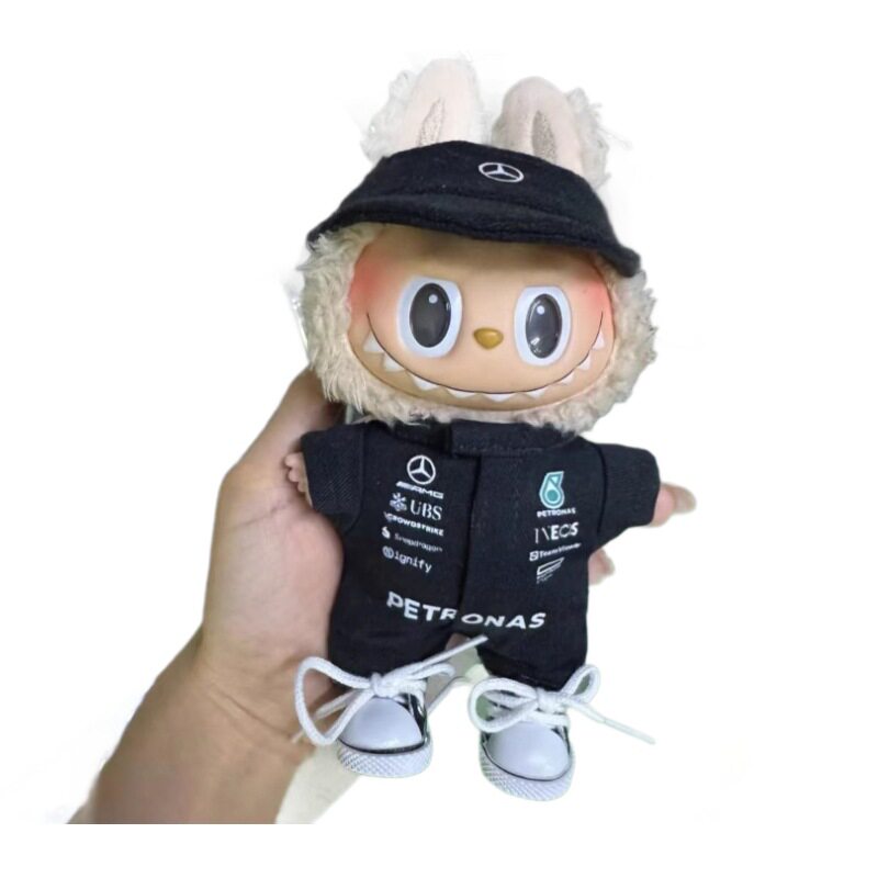 定制奔驰F1红牛赛车服15/17cm拉布布娃衣帽子一二三代labubu衣服 - 图3