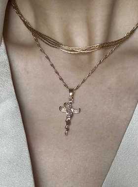 皓石铜0字链女欧美风复古项链