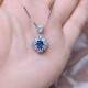 925 silver natural royal blue sapphire pendant 5×6 natural colored gemstone jewelry