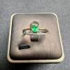 Natural emerald ring 4 x 5 925 silver finely inlaid natural colored gemstone jewelry
