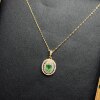 925 silver inlaid natural emerald jewelry set