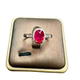 Natural ruby ring newly burned 6×8 925 silver finely inlaid natural colored gemstone jewelry