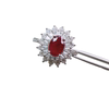 Natural pigeon blood red ruby ring 5 x 7 Princess Diana style 925 silver precision inlaid colored gemstone jewelry