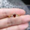 Natural pigeon blood red ruby ring 4×5 925 silver finely inlaid natural colored gemstone jewelry