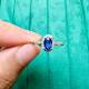Natural unfired royal blue sapphire ring 4 x 6 925 silver finely inlaid natural colored gemstone jewelry