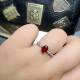 Natural pigeon blood red ruby ring 5 x 7 925 silver finely inlaid natural colored gemstone jewelry