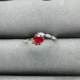 Natural pigeon blood red ruby ring 4×5 925 silver finely inlaid natural colored gemstone jewelry