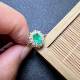 Natural emerald ring 5 x 7 925 silver finely inlaid natural colored gemstone jewelry
