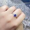 Natural Sri Lankan Royal Blue Sapphire Ring 5×7 925 Silver Inlaid Natural Colored Stone Jewelry