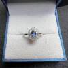 Natural unfired cornflower sapphire ring 4 x 5 925 silver finely inlaid natural colored gemstone jewelry